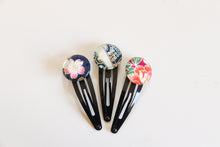 Load image into Gallery viewer, Japan Gardens - set of 3 snap hair clips