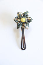Load image into Gallery viewer, Olive Green - Handsewn Vintage Kimono Silk Fabric Kanzashi Hair Clip