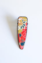 Load image into Gallery viewer, Red Shibori & Bamboo - Single Alligator Hair Clip