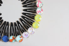 Load image into Gallery viewer, Green Plum Blossoms - 1 matched pair of snap hair clips