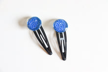 Load image into Gallery viewer, Water Patterns - 1 matched pair of snap hair clips