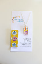 Load image into Gallery viewer, Yellow Landscape B - Washi Paper Necklace and Gift Tin Set