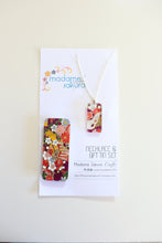 Load image into Gallery viewer, Purple Cranes - Washi Paper Necklace and Gift Tin Set
