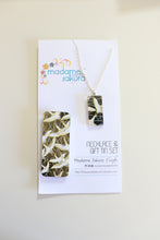Load image into Gallery viewer, Black Cranes - Washi Paper Necklace and Gift Tin Set