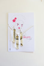 Load image into Gallery viewer, Golden Horizons - Washi Paper Necklace and Long Earring Set