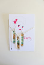 Load image into Gallery viewer, Golden Waters - Washi Paper Necklace and Long Earring Set