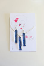 Load image into Gallery viewer, Deeper Blues - Washi Paper Necklace and Long Earring Set