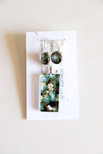 Load image into Gallery viewer, Green Blossoms - Washi Paper Necklace and Earring Set