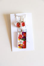 Load image into Gallery viewer, Purple Bouquet - Washi Paper Necklace and Earring Set