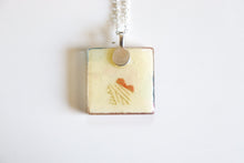 Load image into Gallery viewer, Blossom Branch - Square Washi Paper Pendant Necklace