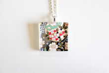 Load image into Gallery viewer, Pink Temari - Square Washi Paper Pendant Necklace