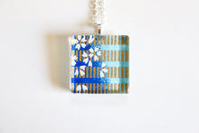 Load image into Gallery viewer, Geometric Sakura - Square Washi Paper Pendant Necklace