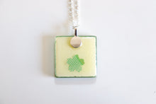 Load image into Gallery viewer, Mint Squares - Square Washi Paper Pendant Necklace