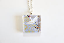 Load image into Gallery viewer, In flight - Square Washi Paper Pendant Necklace