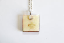 Load image into Gallery viewer, Red Plums - Square Washi Paper Pendant Necklace