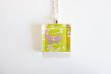 Load image into Gallery viewer, Butterflies - Square Washi Paper Pendant Necklace