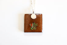 Load image into Gallery viewer, Flying Cranes - Square Washi Paper Pendant Necklace