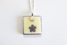Load image into Gallery viewer, Purple Kiku - Square Washi Paper Pendant Necklace