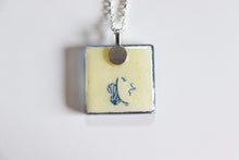Load image into Gallery viewer, Crockery Patterns - Square Washi Paper Pendant Necklace