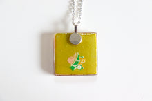 Load image into Gallery viewer, Starlit waters - Square Washi Paper Pendant Necklace