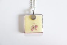 Load image into Gallery viewer, Lavender Fields - Square Washi Paper Pendant Necklace