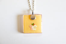 Load image into Gallery viewer, Pink Fans - Square Washi Paper Pendant Necklace