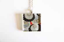 Load image into Gallery viewer, Parasol Party - Square Washi Paper Pendant Necklace