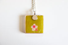 Load image into Gallery viewer, Sakura Fall - Square Washi Paper Pendant Necklace
