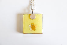 Load image into Gallery viewer, Blossom Skies - Square Washi Paper Pendant Necklace