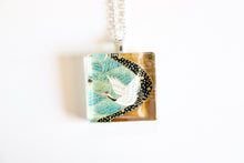 Load image into Gallery viewer, Crane Flying - Square Washi Paper Pendant Necklace