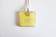 Load image into Gallery viewer, Blossoms Over Water - Square Washi Paper Pendant Necklace
