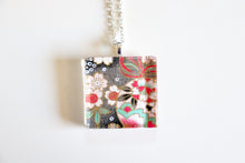 Load image into Gallery viewer, Temari Temari - Square Washi Paper Pendant Necklace