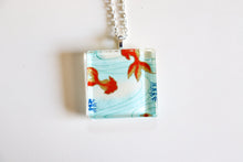 Load image into Gallery viewer, I dream of Koi - Square Washi Paper Pendant Necklace