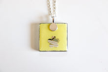 Load image into Gallery viewer, Patterned Bamboo - Square Washi Paper Pendant Necklace
