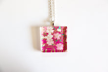 Load image into Gallery viewer, Sakura Seas - Square Washi Paper Pendant Necklace