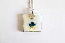 Load image into Gallery viewer, Cranes in Skies - Square Washi Paper Pendant Necklace