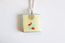 Load image into Gallery viewer, Little Fishies - Square Washi Paper Pendant Necklace