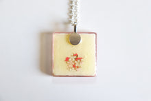 Load image into Gallery viewer, Pink Sakura Party - Square Washi Paper Pendant Necklace