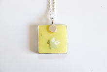 Load image into Gallery viewer, White Sakura Fans - Square Washi Paper Pendant Necklace