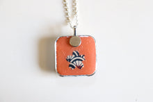 Load image into Gallery viewer, Blue Seas - Rounded Square Washi Paper Pendant Necklace