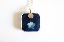 Load image into Gallery viewer, Blue Cranes - Rounded Square Washi Paper Pendant Necklace