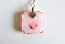 Load image into Gallery viewer, Bubbles - Rounded Square Washi Paper Pendant Necklace