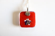 Load image into Gallery viewer, Purple Sakura - Rounded Square Washi Paper Pendant Necklace