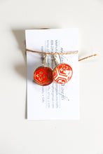 Load image into Gallery viewer, Red and Gold - Washi Paper Earrings