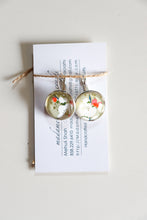 Load image into Gallery viewer, Plum buds - Washi Paper Earrings