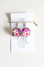 Load image into Gallery viewer, Purple Flowers - Washi Paper Earrings