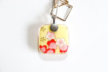 Load image into Gallery viewer, Yellow Flowers - Double Sided Washi Paper Pendant Necklace
