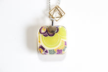 Load image into Gallery viewer, Bright Patterns - Double Sided Washi Paper Pendant Necklace