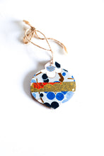Load image into Gallery viewer, Pink & Snowy Blossoms - Mini Wood Washi paperOrnament