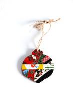 Load image into Gallery viewer, Red festivities - Mini Wood Washi paperOrnament